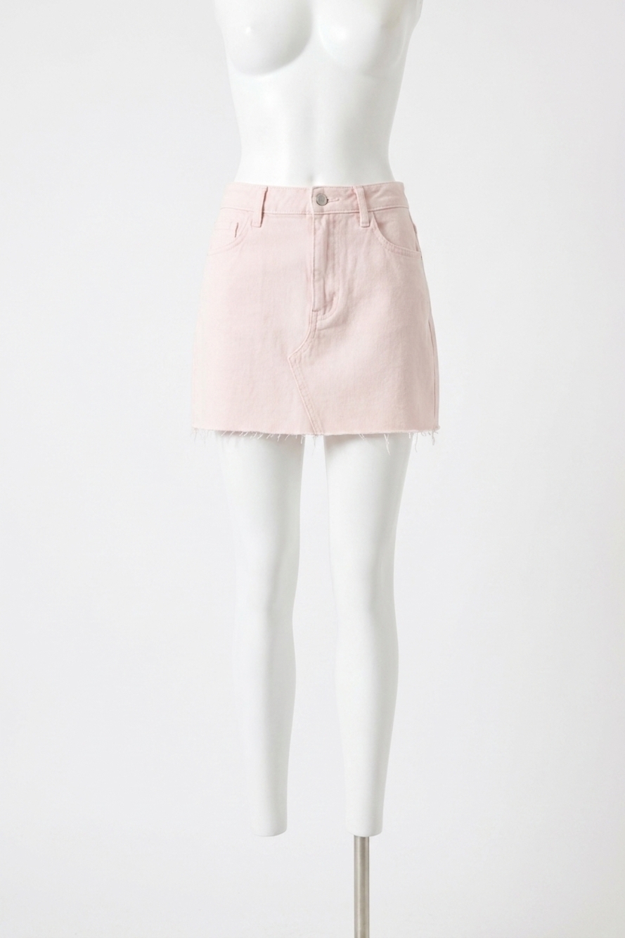 NEW DAZE malibu mini mid waist mini skirt in think pink